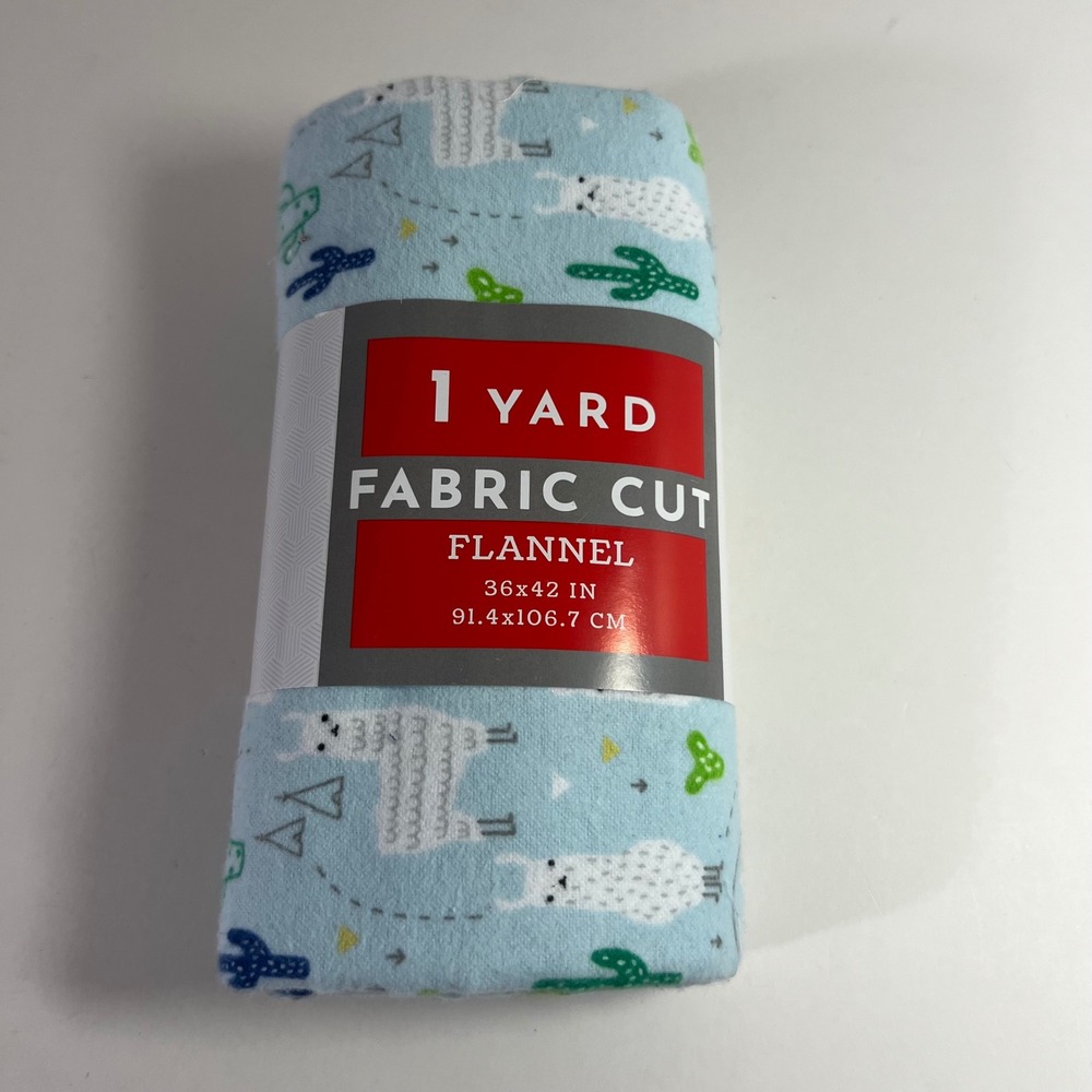 RTC Fabrics Llama Cactus Blue Cotton Flannel 1 Yard Fabric Cut 36x42 FC1FL4Q1912